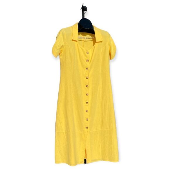 Miss look Yellow Midi Light dress Size L - Picture 1 of 11